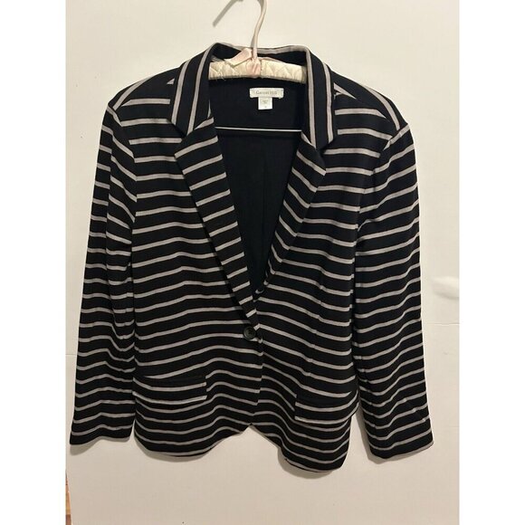 Garnet Hill relaxed button blazer 12 casual black - Picture 2 of 12